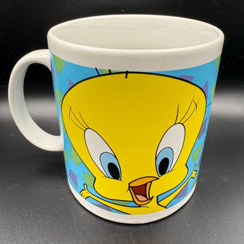 VTG 1998 Warner Bros. Looney Tunes Bugs and Tweety large 16ounce coffee mug
